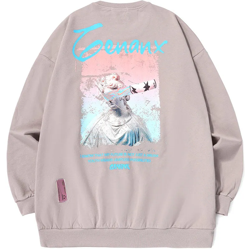 Minimalist Gradient Print Crew Neck Sweatshirt