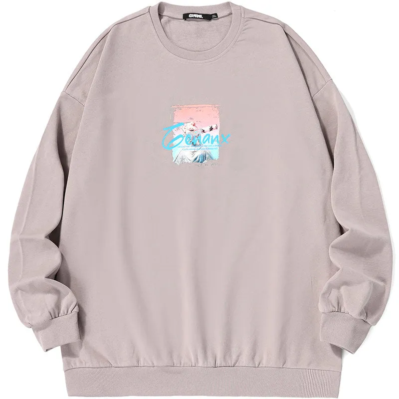 Minimalist Gradient Print Crew Neck Sweatshirt