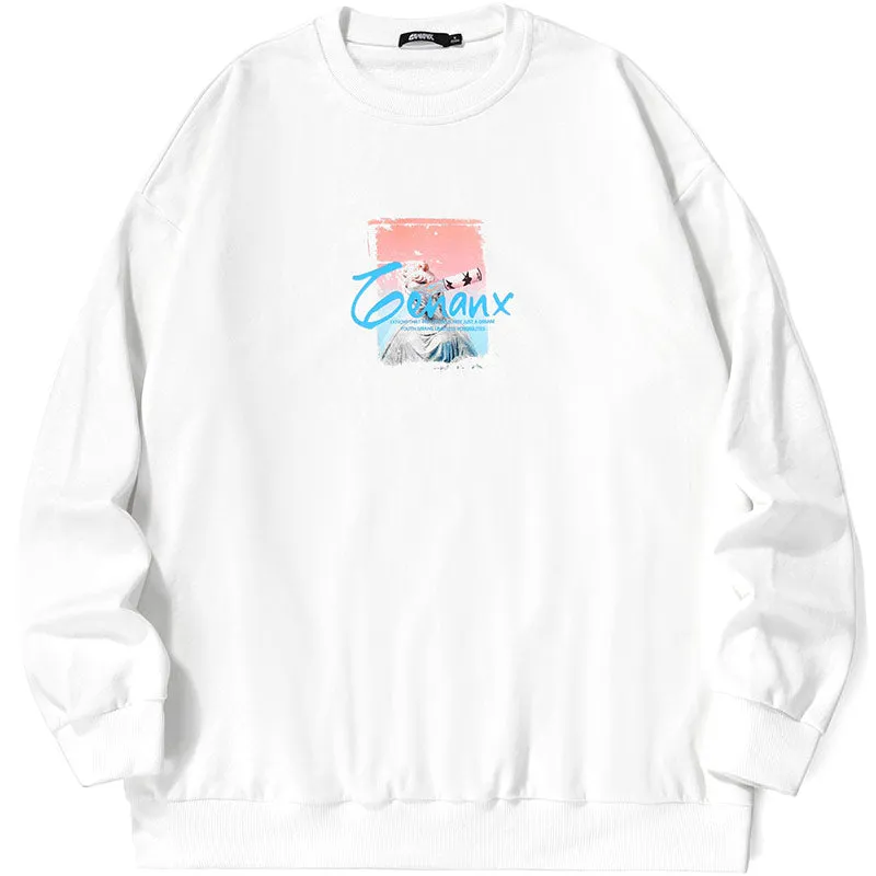Minimalist Gradient Print Crew Neck Sweatshirt