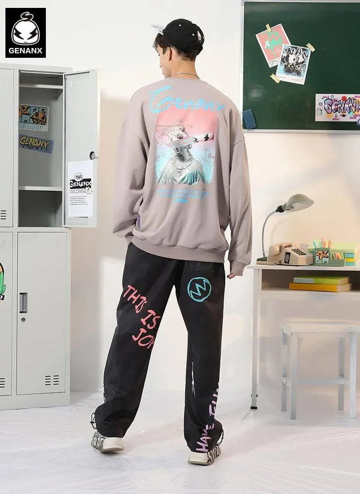 Minimalist Gradient Print Crew Neck Sweatshirt