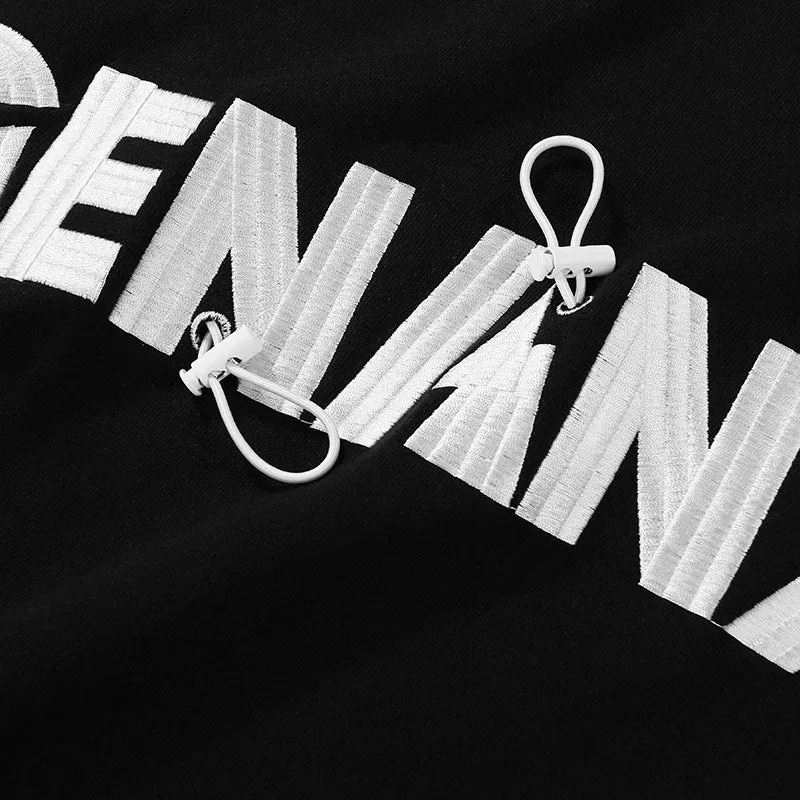 Minimalist Letter Embroidery Crew Neck Sweatshirt