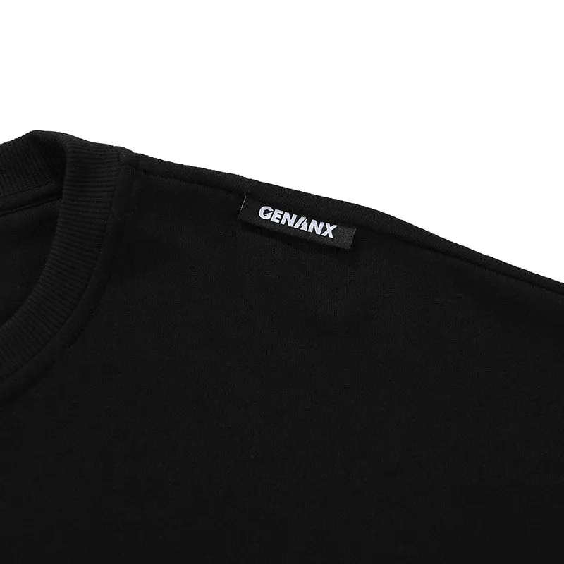 Minimalist Letter Embroidery Crew Neck Sweatshirt