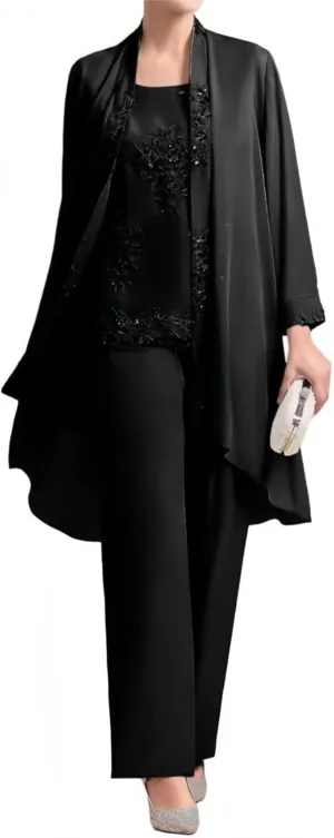 Mother of The Bride Pants Suits Mother of The Bride Dresses 3 Pieces with Jacket