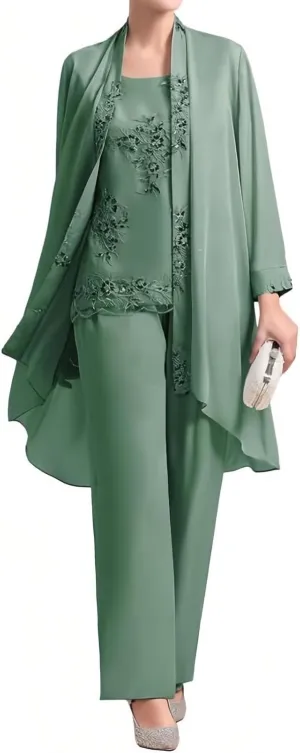 Mother of The Bride Pants Suits Mother of The Bride Dresses 3 Pieces with Jacket