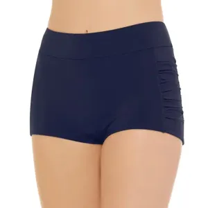 MS-CRBT-BL - Wholesale Women's Ruched Boyshort Swim Bottom in Navy