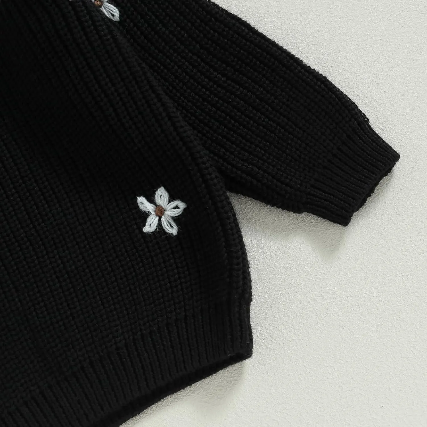 Mubineo Baby Girl Winter Clothes Cute Flower Sweater Crewneck Pullover Long Sleeve Knit Newborn Infant Sweaters