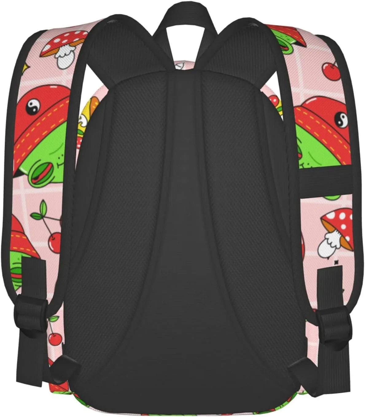 Mushrooms Cherry Trippy Alien Stylish Backpack With Adjustable Padded Shoulder Straps Daypacks For College Travel