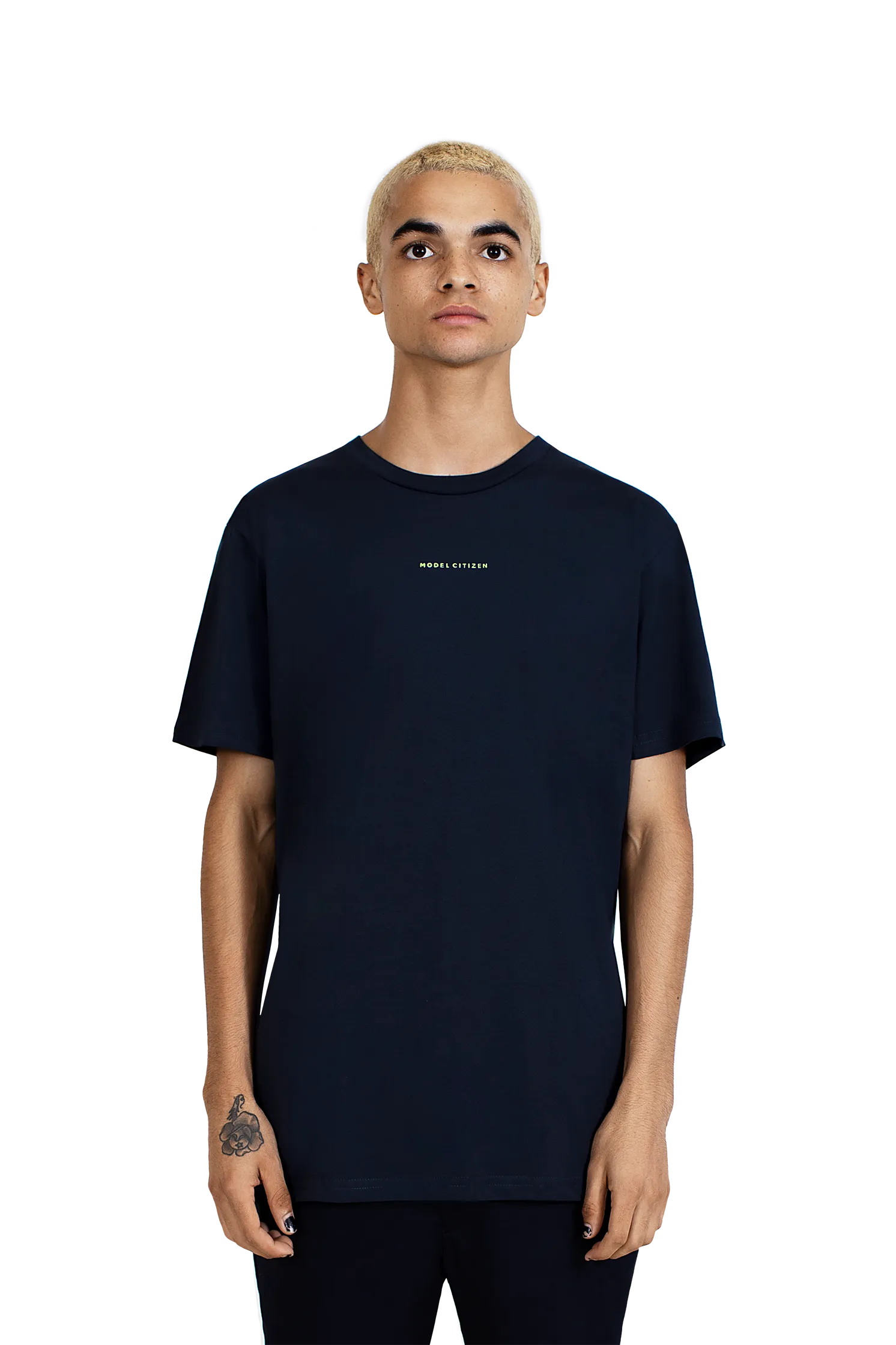 Neon Green Navy Short Sleeve T-Shirt