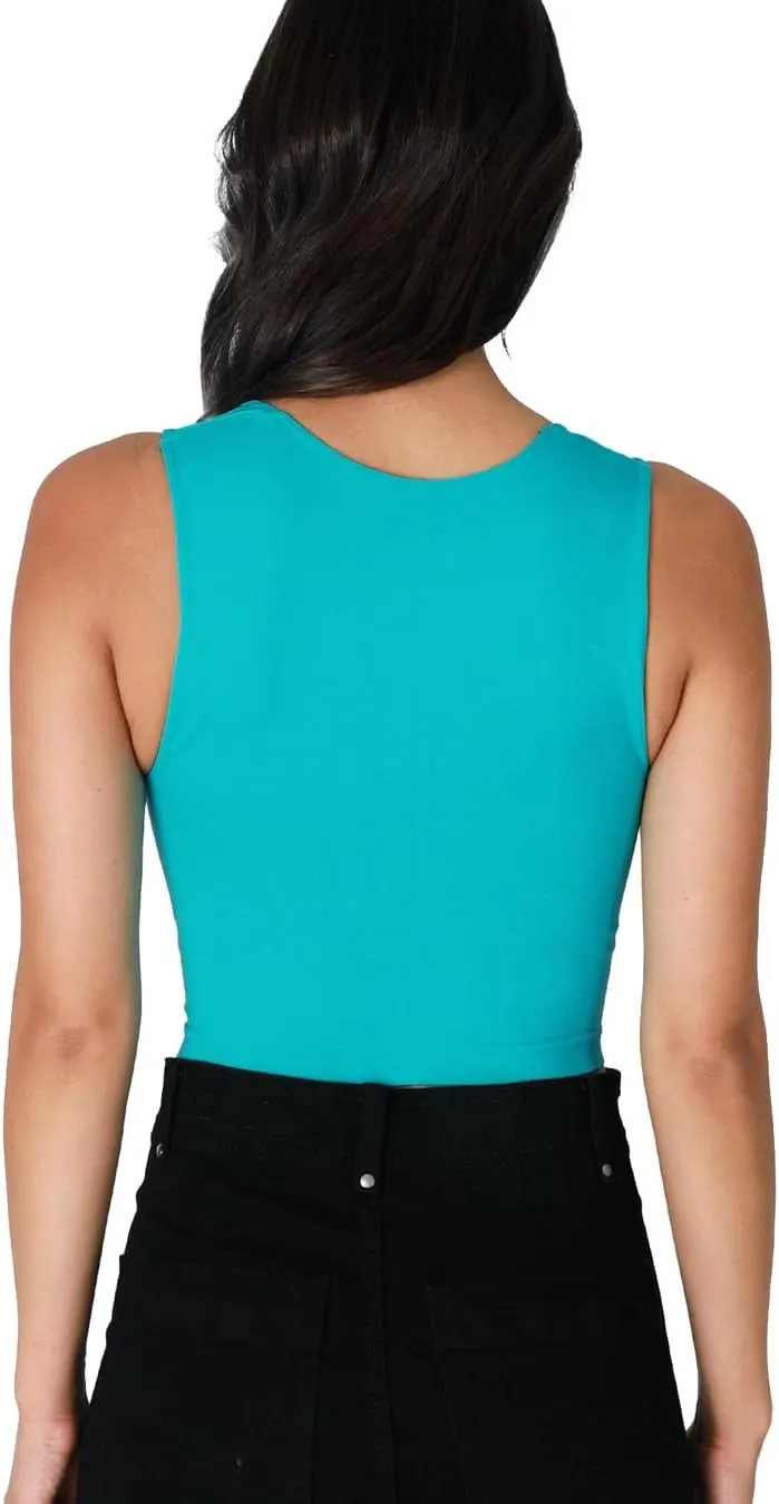 NIKIBIKI Women Seamless Clean Line Square Neck Crop Top, Made in U.S.A, One Size