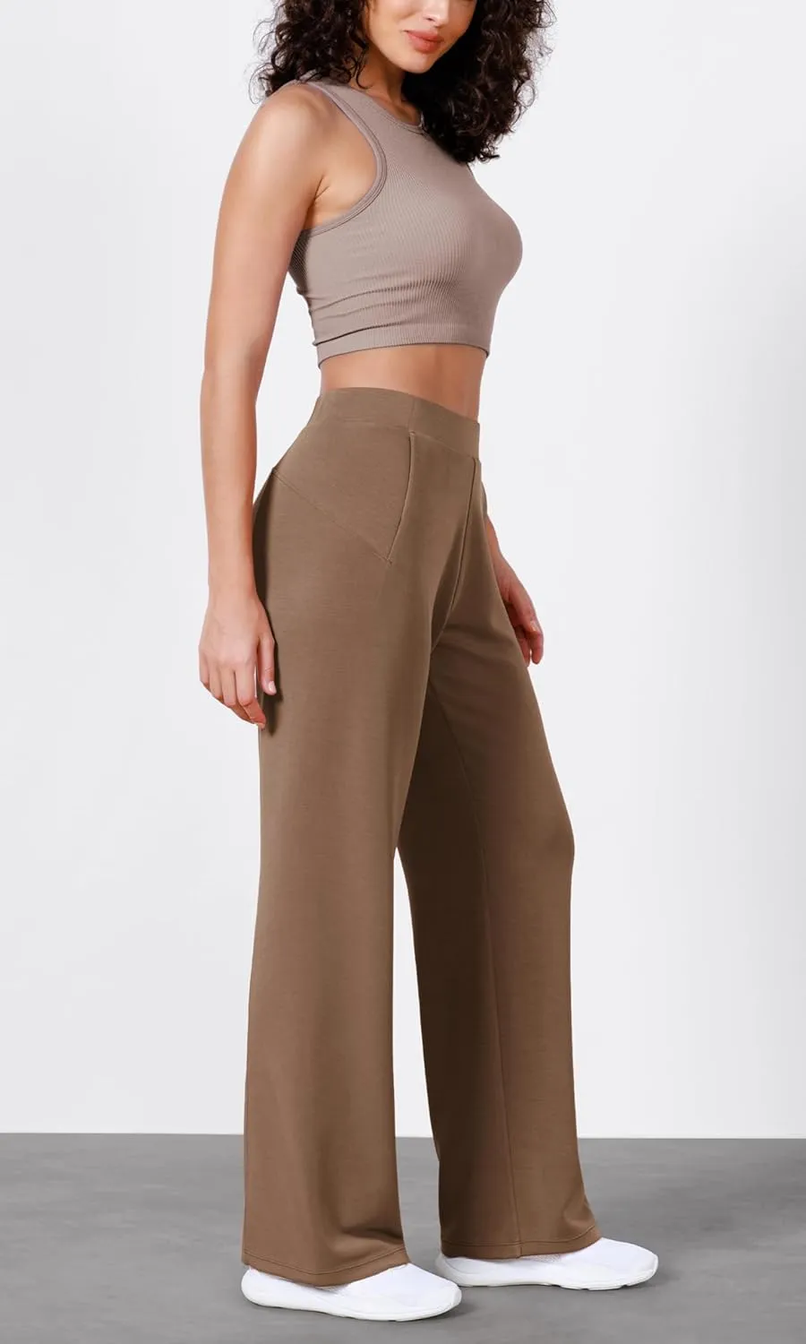 ODODOS Women's Modal Soft Wide Leg Pants Elastic High Waist Casual Lounge Relaxed Pants with Pockets - 27"/ 29" / 31" Inseam