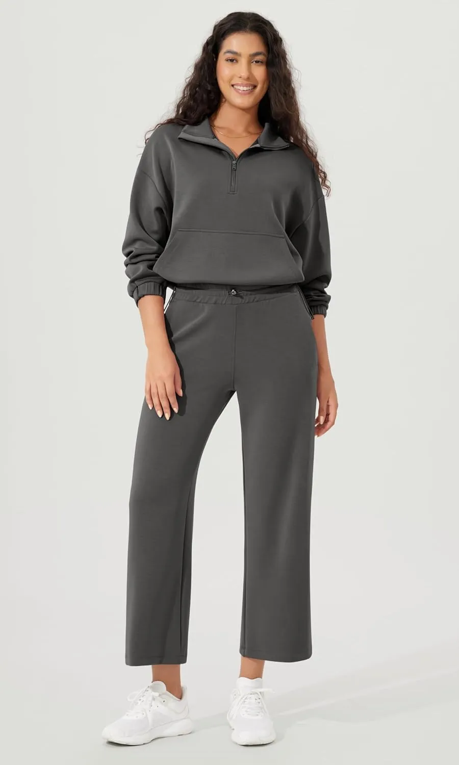 ODODOS Women's Modal Soft Wide Leg Pants with Pockets Adjustable Shockcord High Waist Casual Lounge Pants-27/29/31" Inseam