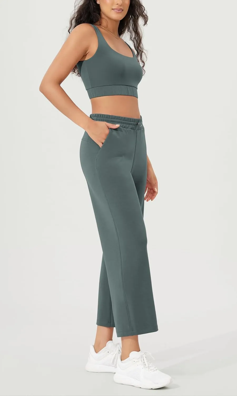 ODODOS Women's Modal Soft Wide Leg Pants with Pockets Adjustable Shockcord High Waist Casual Lounge Pants-27/29/31" Inseam