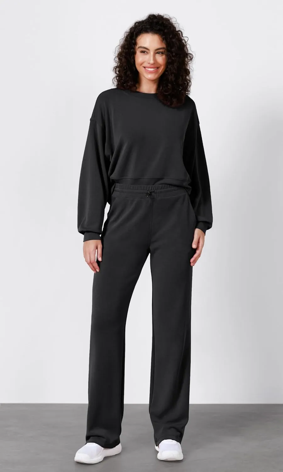 ODODOS Women's Modal Soft Wide Leg Pants with Pockets Adjustable Shockcord High Waist Casual Lounge Pants-27/29/31" Inseam