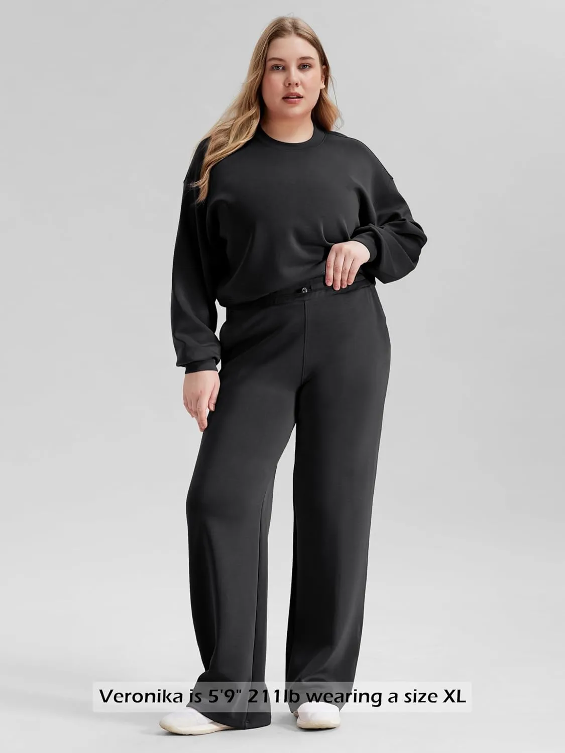 ODODOS Women's Modal Soft Wide Leg Pants with Pockets Adjustable Shockcord High Waist Casual Lounge Pants-27/29/31" Inseam