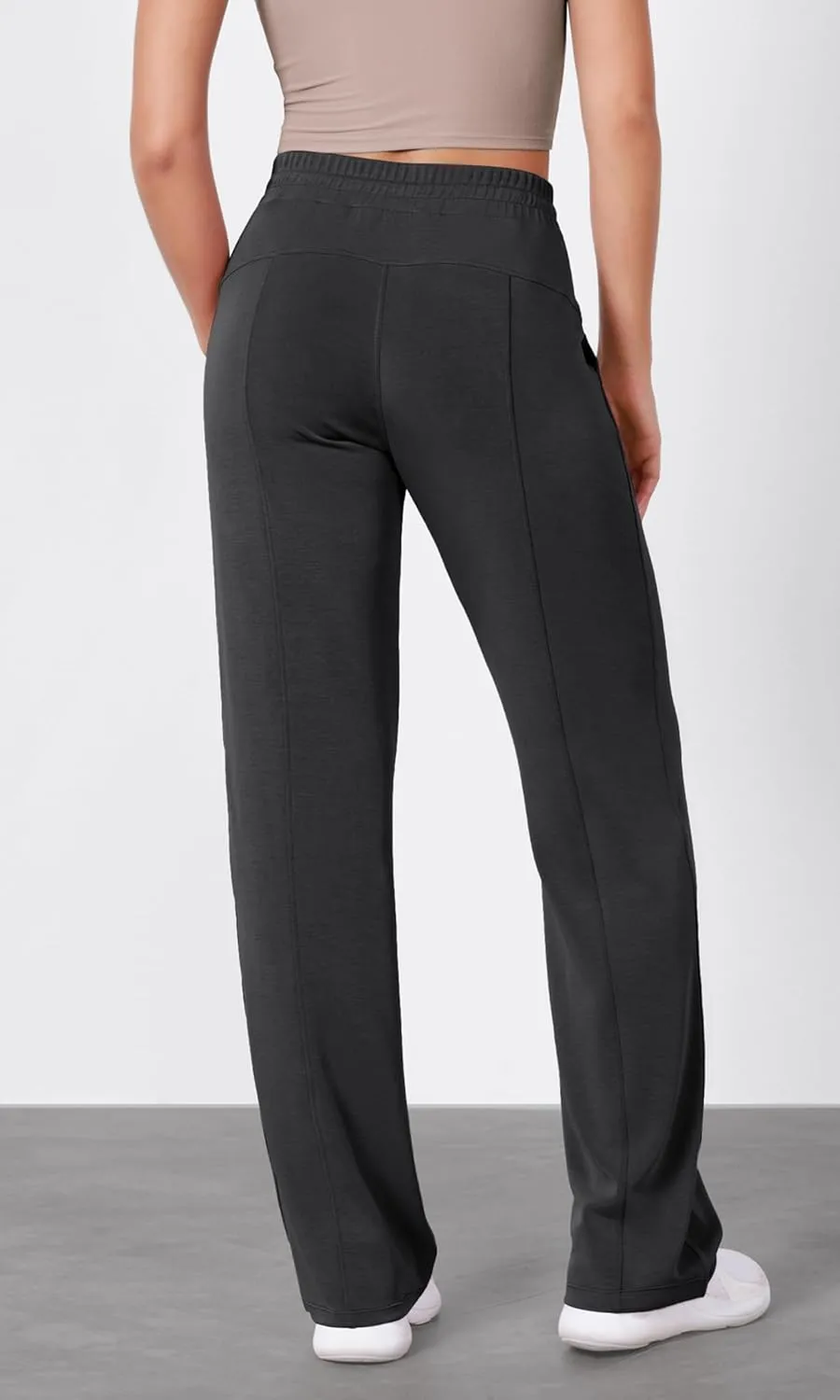 ODODOS Women's Modal Soft Wide Leg Pants with Pockets Adjustable Shockcord High Waist Casual Lounge Pants-27/29/31" Inseam