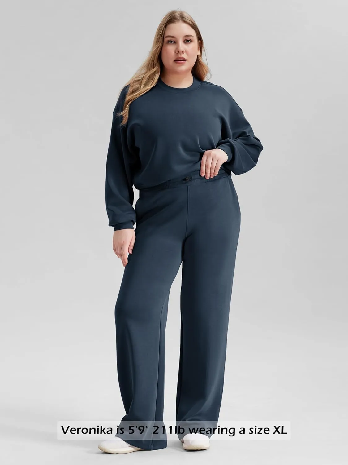 ODODOS Women's Modal Soft Wide Leg Pants with Pockets Adjustable Shockcord High Waist Casual Lounge Pants-27/29/31" Inseam