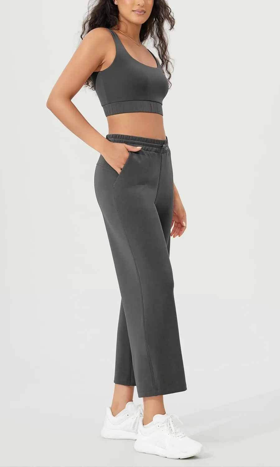 ODODOS Women's Modal Soft Wide Leg Pants with Pockets Adjustable Shockcord High Waist Casual Lounge Pants-27/29/31" Inseam