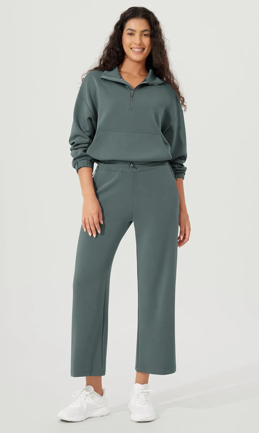 ODODOS Women's Modal Soft Wide Leg Pants with Pockets Adjustable Shockcord High Waist Casual Lounge Pants-27/29/31" Inseam