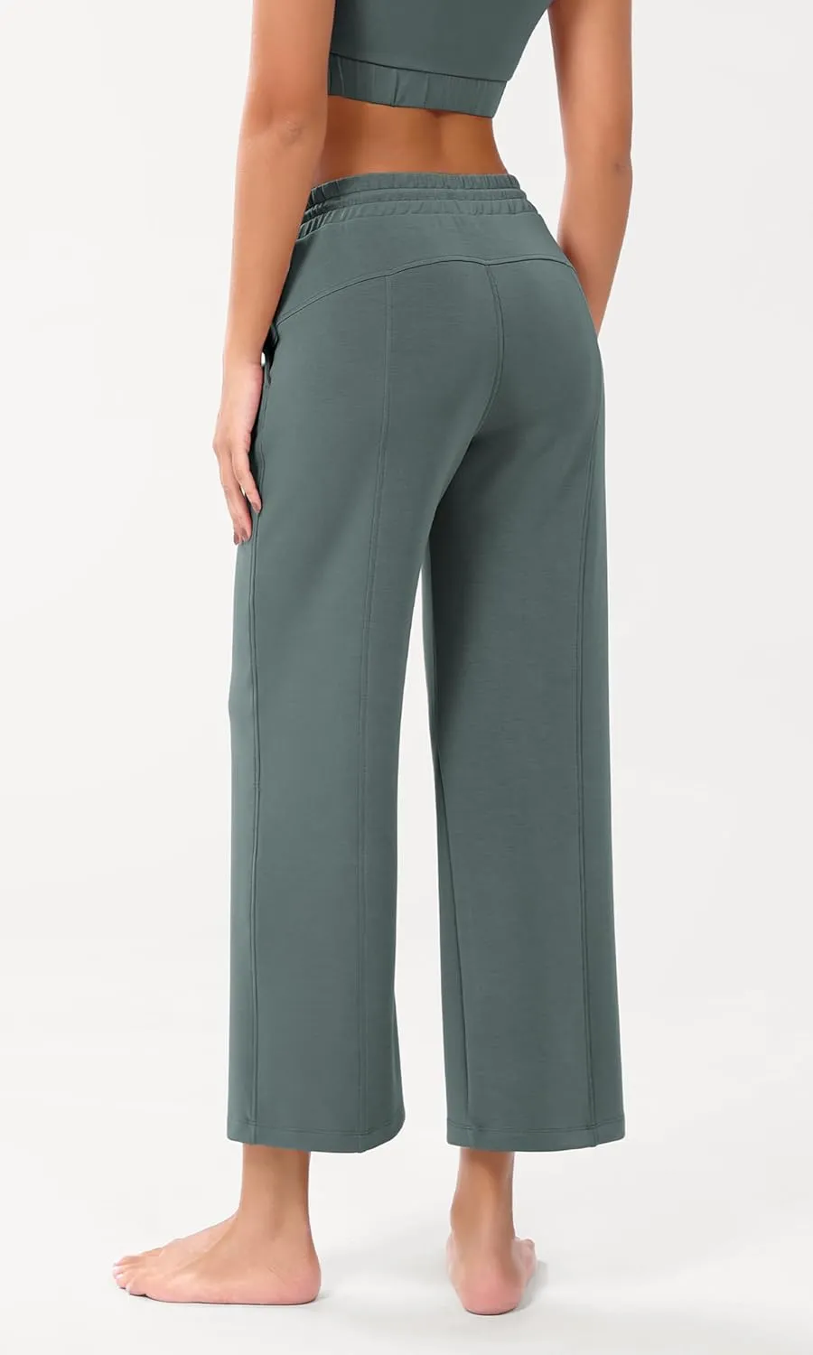 ODODOS Women's Modal Soft Wide Leg Pants with Pockets Adjustable Shockcord High Waist Casual Lounge Pants-27/29/31" Inseam
