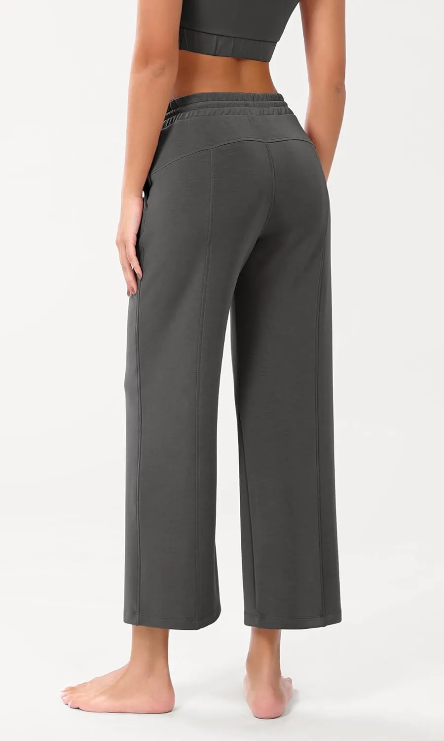 ODODOS Women's Modal Soft Wide Leg Pants with Pockets Adjustable Shockcord High Waist Casual Lounge Pants-27/29/31" Inseam