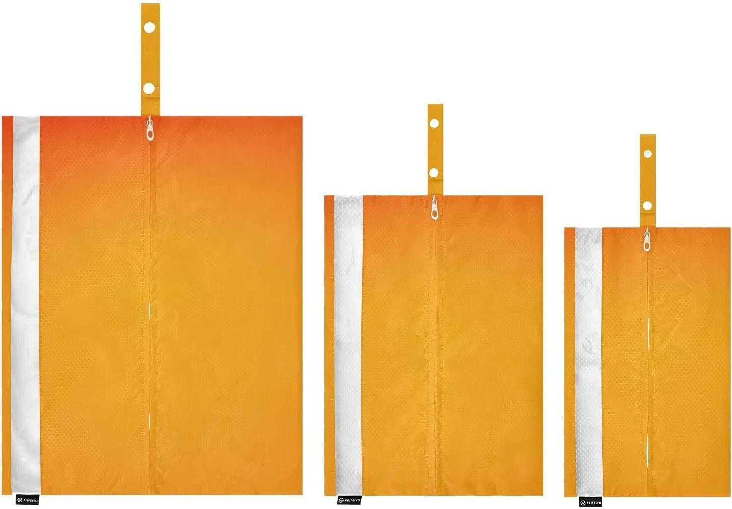 Orange 3 Set Travel Packing Cubes For Suitcases, Foldable, Garment Bag Closet Storage, Luggage Space Saver, Luggages Management Personnel