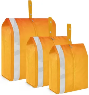 Orange 3 Set Travel Packing Cubes For Suitcases, Foldable, Garment Bag Closet Storage, Luggage Space Saver, Luggages Management Personnel