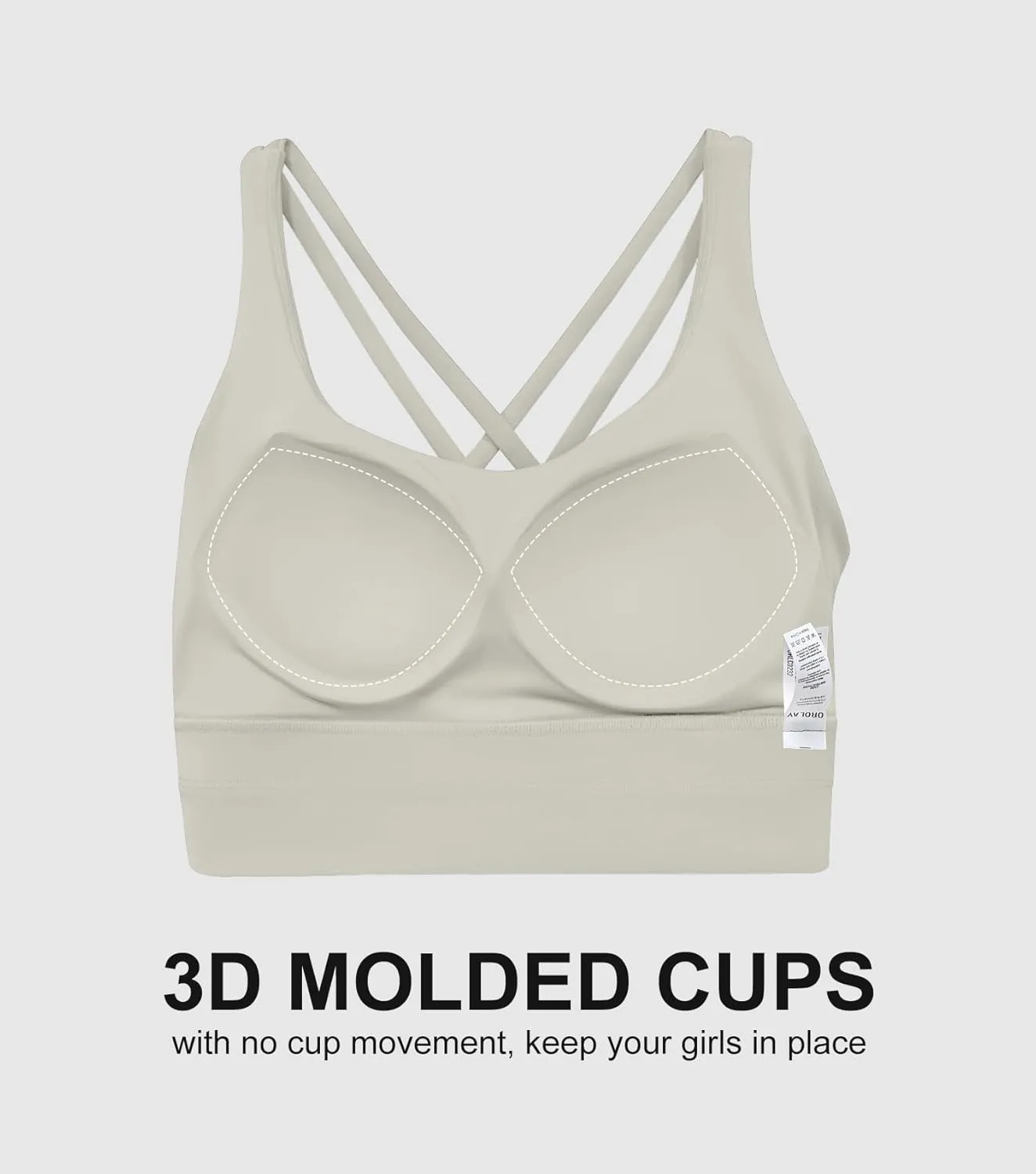 Orolay Sports Bra for Women Padded Criss Cross Strappy Yoga Bras Cropped Tank Tops