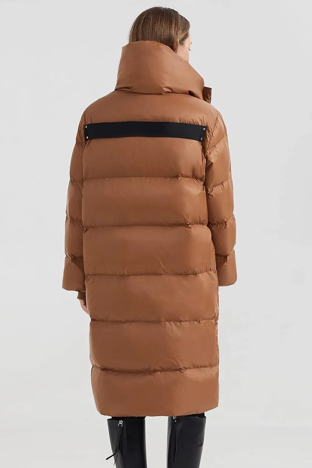Orolay Women's Puffer Down Coat Long Stylish Winter Jacket with Warm Thickened Collar