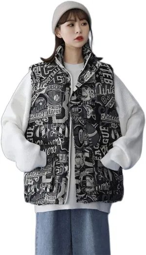 Outer Dress Vests for Women Fashion Gilet Vest Sleeveless Padded Cotton Waistcoat Parkas Outerwear with Pocket Casual Clothes (Color : White, Size : X-Large)