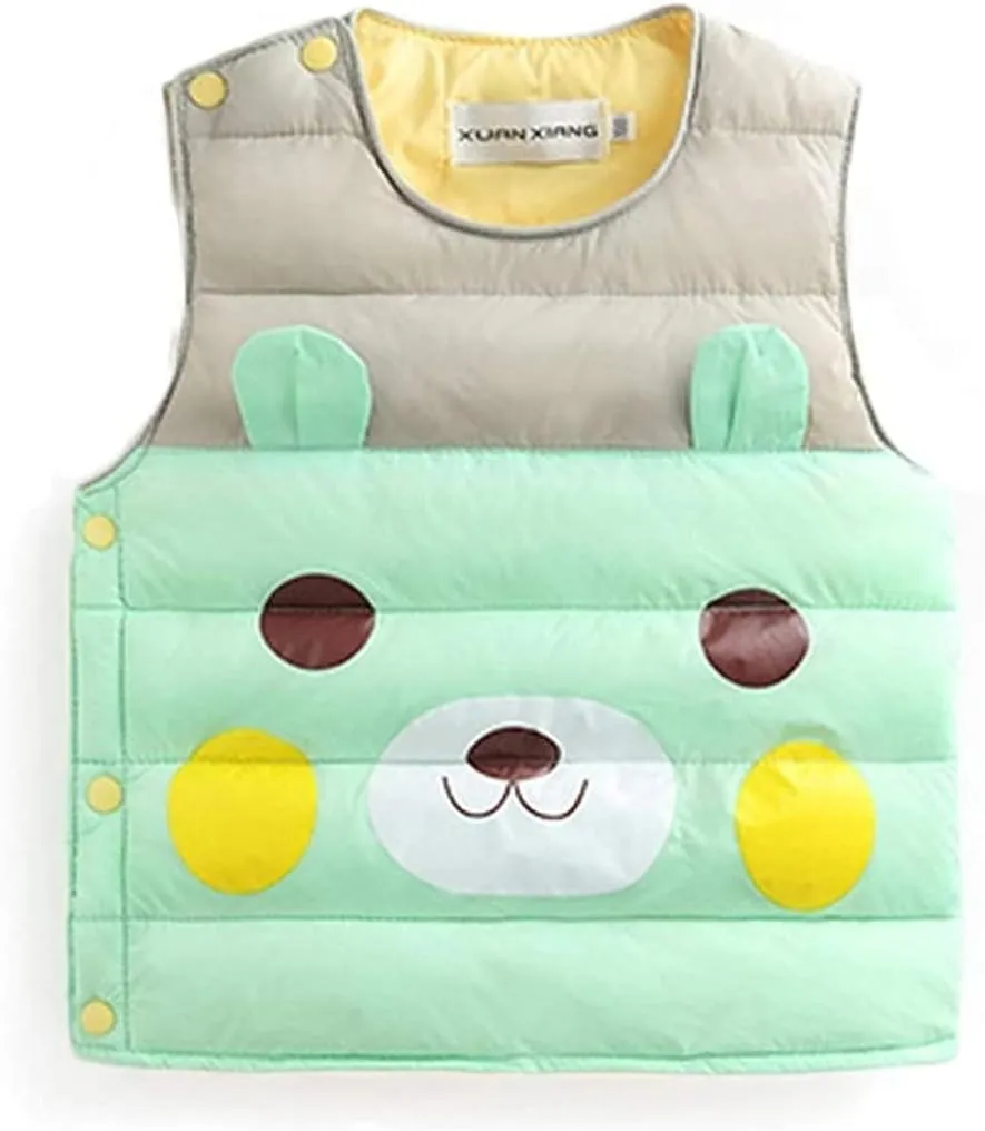 Outerwear Coat Kids Padded Vest Baby Boys Girls Warm Winter Sleeveless Jacket Quilted Outwear Down Cotton Vest (Color : Green, Size : 90)