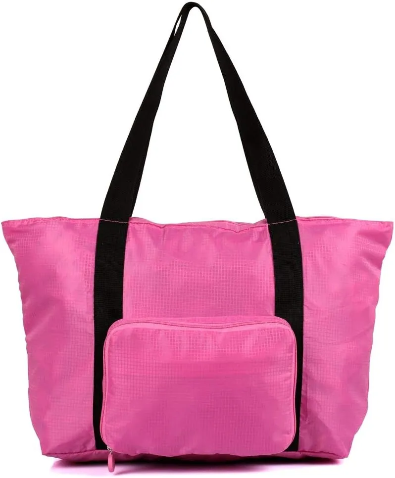Pack n Fold Foldable Travel Tote Bag  (Pink)