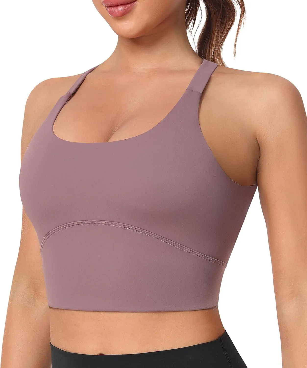 Padded Sports Bras for Women - Strappy Spaghetti Strap Workout Criss Cross Tank Tops Sets (3 Pack)