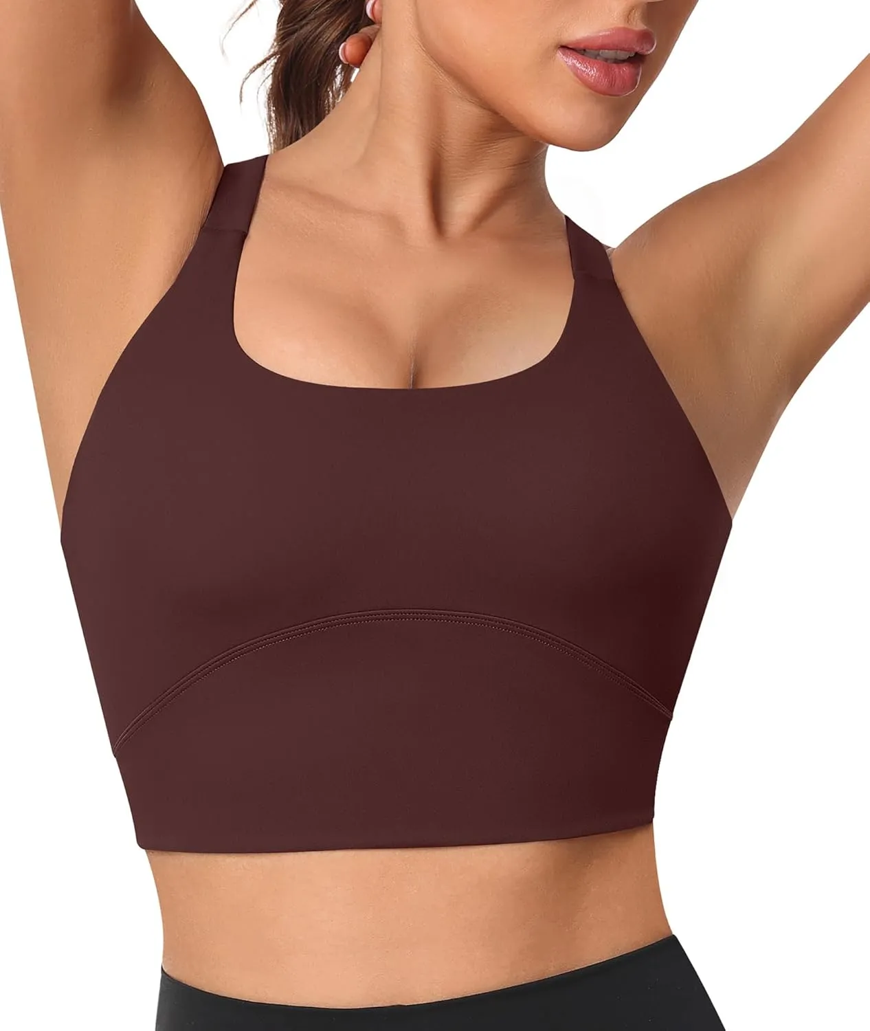 Padded Sports Bras for Women - Strappy Spaghetti Strap Workout Criss Cross Tank Tops Sets (3 Pack)