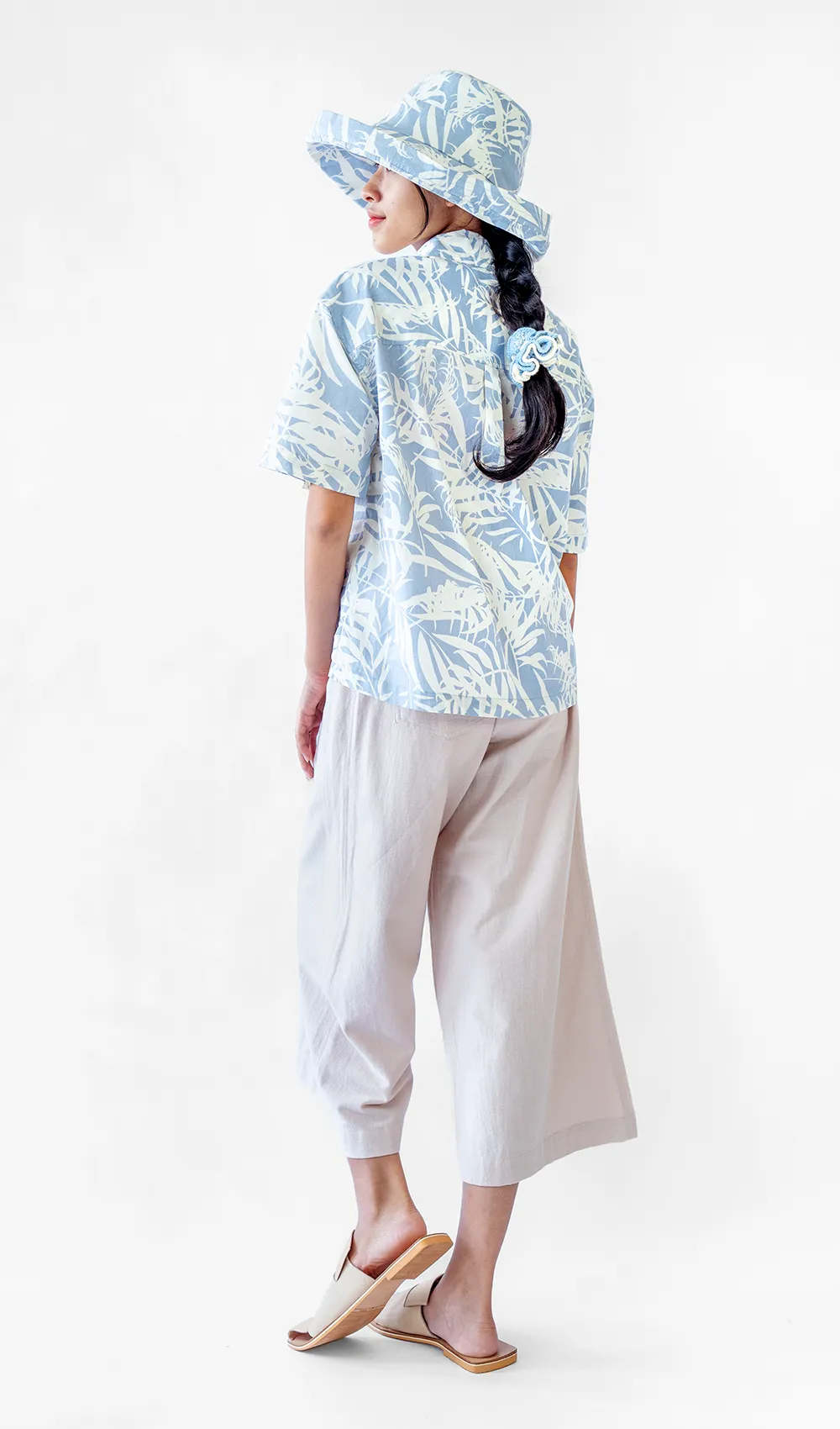 Palm Bluebell Cotton Relax Button Up, 2 sizes