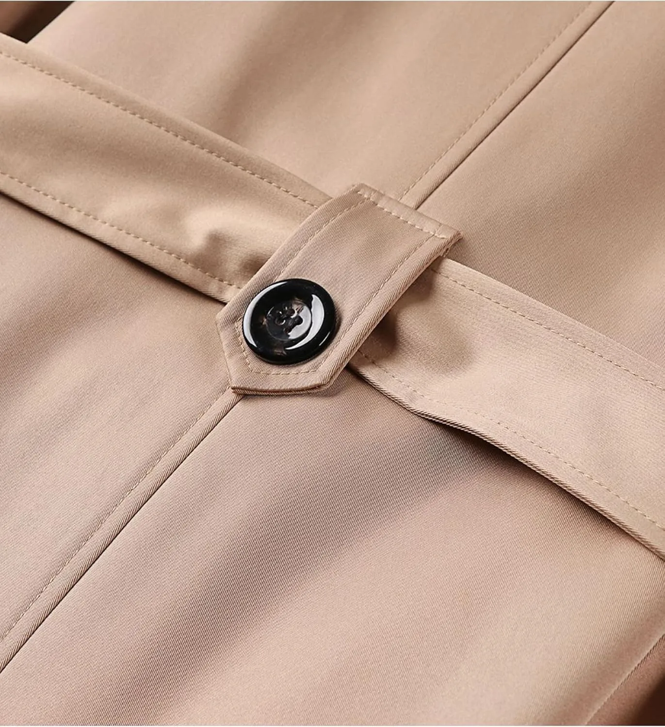 Pantete Men's Long Trench Coat Single Breasted Oversized Windbreaker Lapel Belted Outfit Jacket