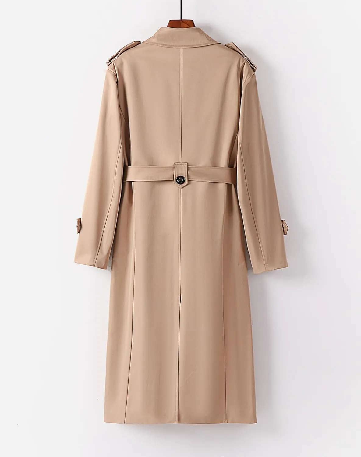 Pantete Men's Long Trench Coat Single Breasted Oversized Windbreaker Lapel Belted Outfit Jacket
