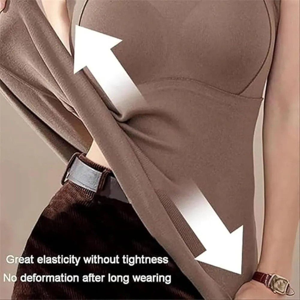 Patiyu Shop Built Bra, Winter Thickened Warm Tank Top with Shelf Bra Welfaries Women's Thermal Tank Tops Camisole Tops