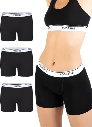 POSESHE Women's Boxer Briefs 6" Inseam, Ultra-soft MicroModal Boyshorts Underwear S-5XL