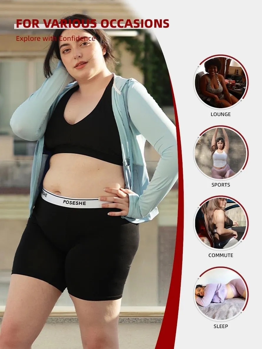 POSESHE Women's Boxer Briefs 6" Inseam, Ultra-soft MicroModal Boyshorts Underwear S-5XL