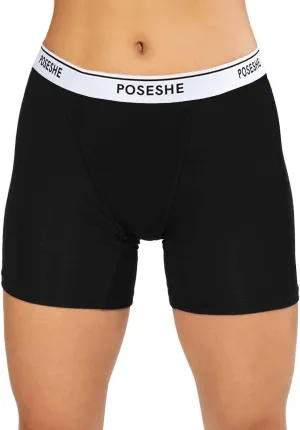 POSESHE Women's Boxer Briefs 6" Inseam, Ultra-soft MicroModal Boyshorts Underwear S-5XL