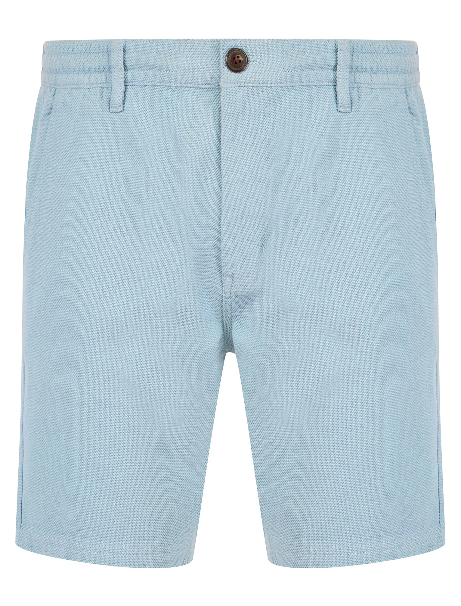 Possidi Cape Dobby Cotton Elastic Waist Chino Shorts in Subdued Blue - Tokyo Laundry