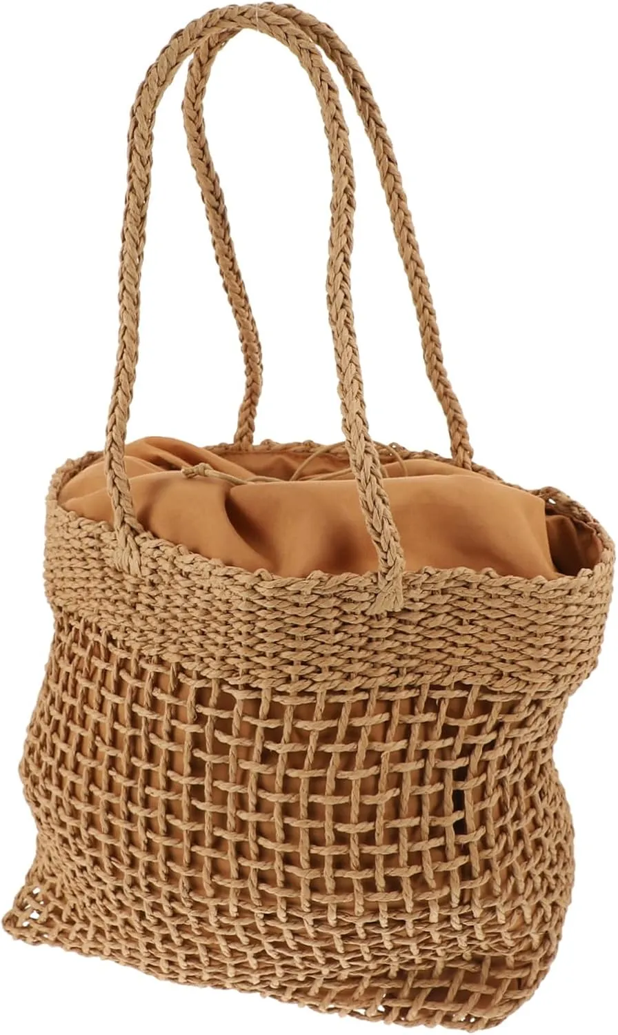 Purse Rattan Bag Handbag Stylish Shoulder Pouch Shopping Bag Compact Woven Bucket Pouch