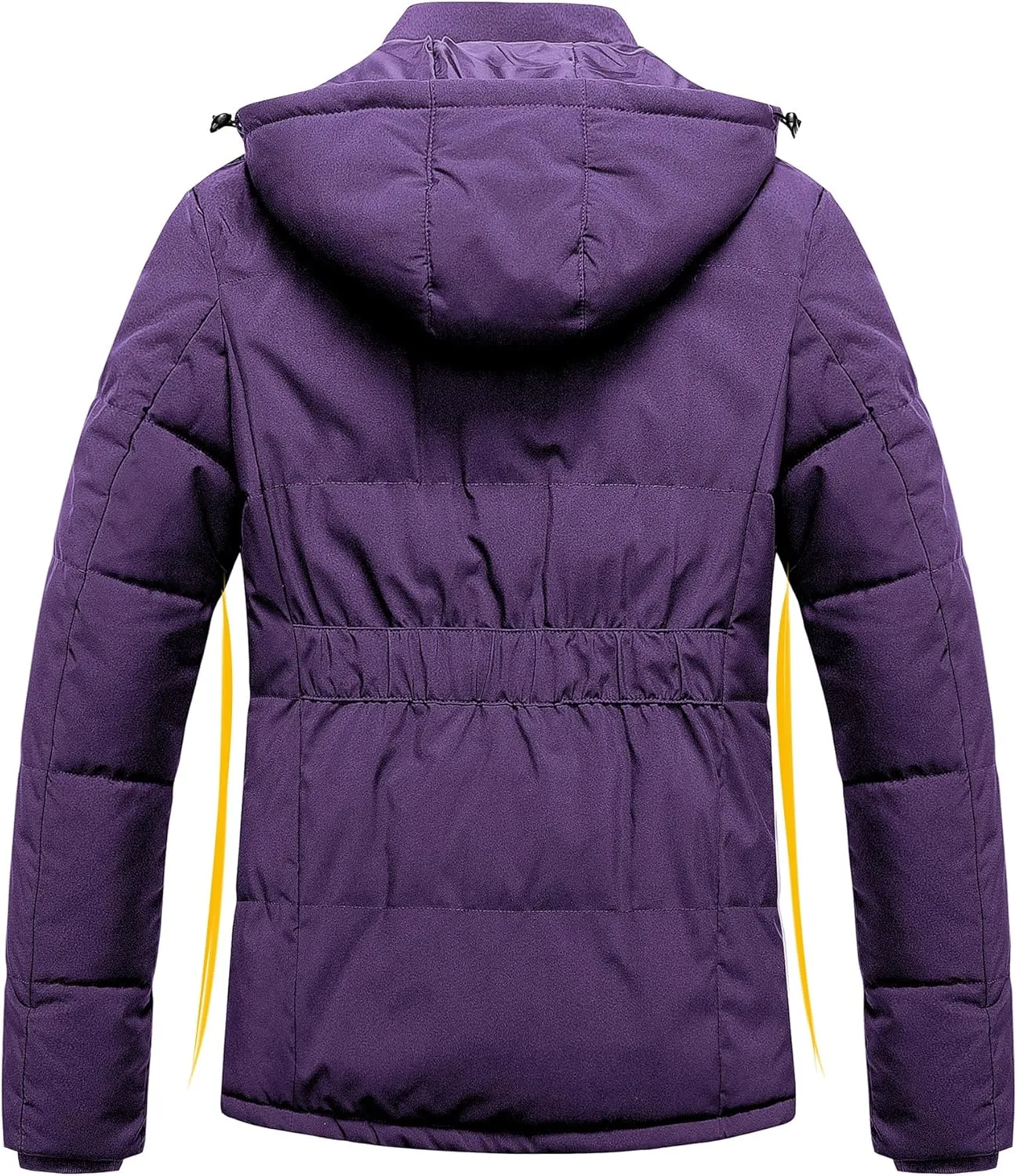 Pursky Women's Warm Winter Thicken Coat Waterproof Cropped Jackets Parka With Removable Hood