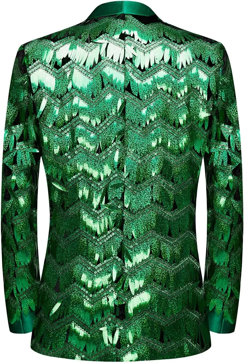 Pyiujtr Men's Tassel Sequin Suit Lapel Slim Fit Stylish Jacket Wedding Prom Dinner Party Blazer