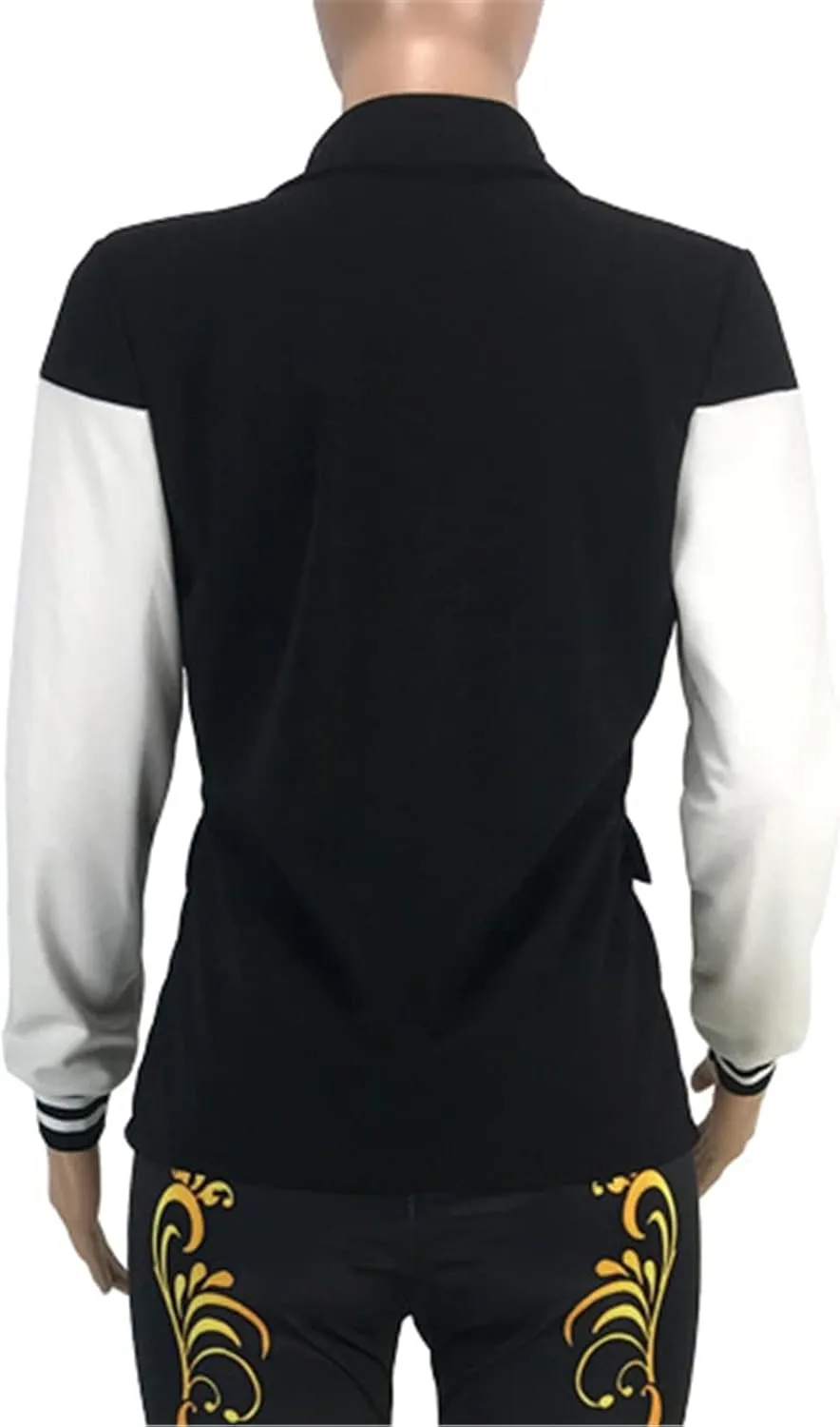 Qikaka Women's Long Sleeve Lapel Deep V Neck Paneled Double Breasted Blazer Coat Jackets