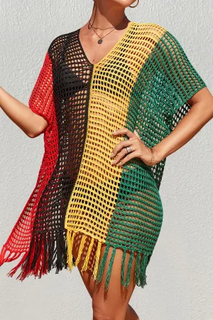 Rainbow Tassel Women's Crochet Top