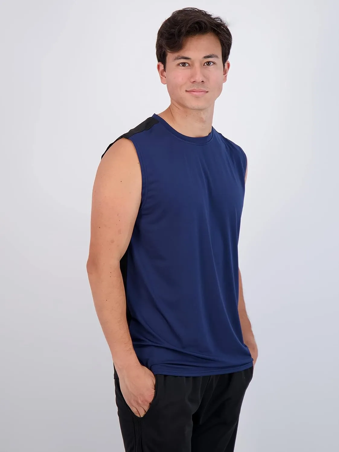 Real Essentials 3 & 5 Pack: Men's Dry-Fit Active Muscle Tank Top - Standard and Big & Tall Sizes (S-5XLT)