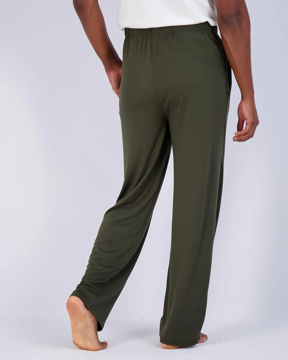 Real Essentials 3 Pack: Men's Soft Pajama Lounge Pants with Drawstring & Pockets - 4-Way Stretch & Wicking-Big & Tall (S-5XL)
