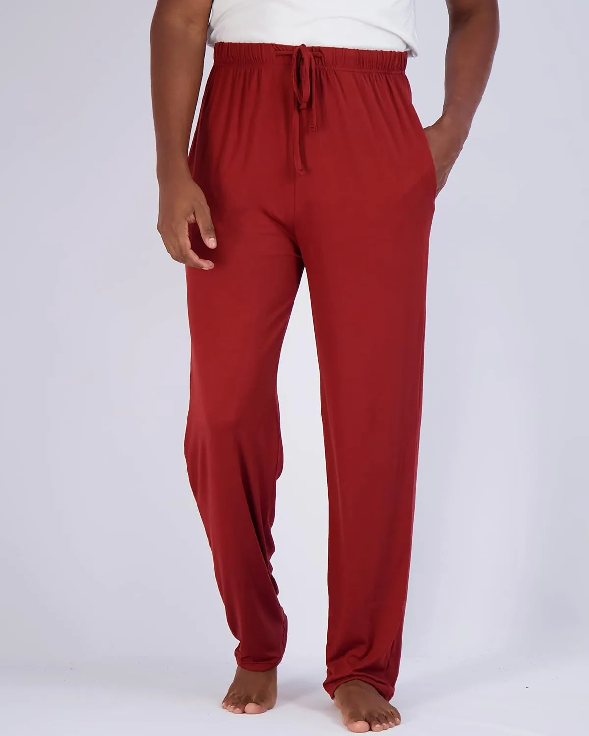 Real Essentials 3 Pack: Men's Soft Pajama Lounge Pants with Drawstring & Pockets - 4-Way Stretch & Wicking-Big & Tall (S-5XL)