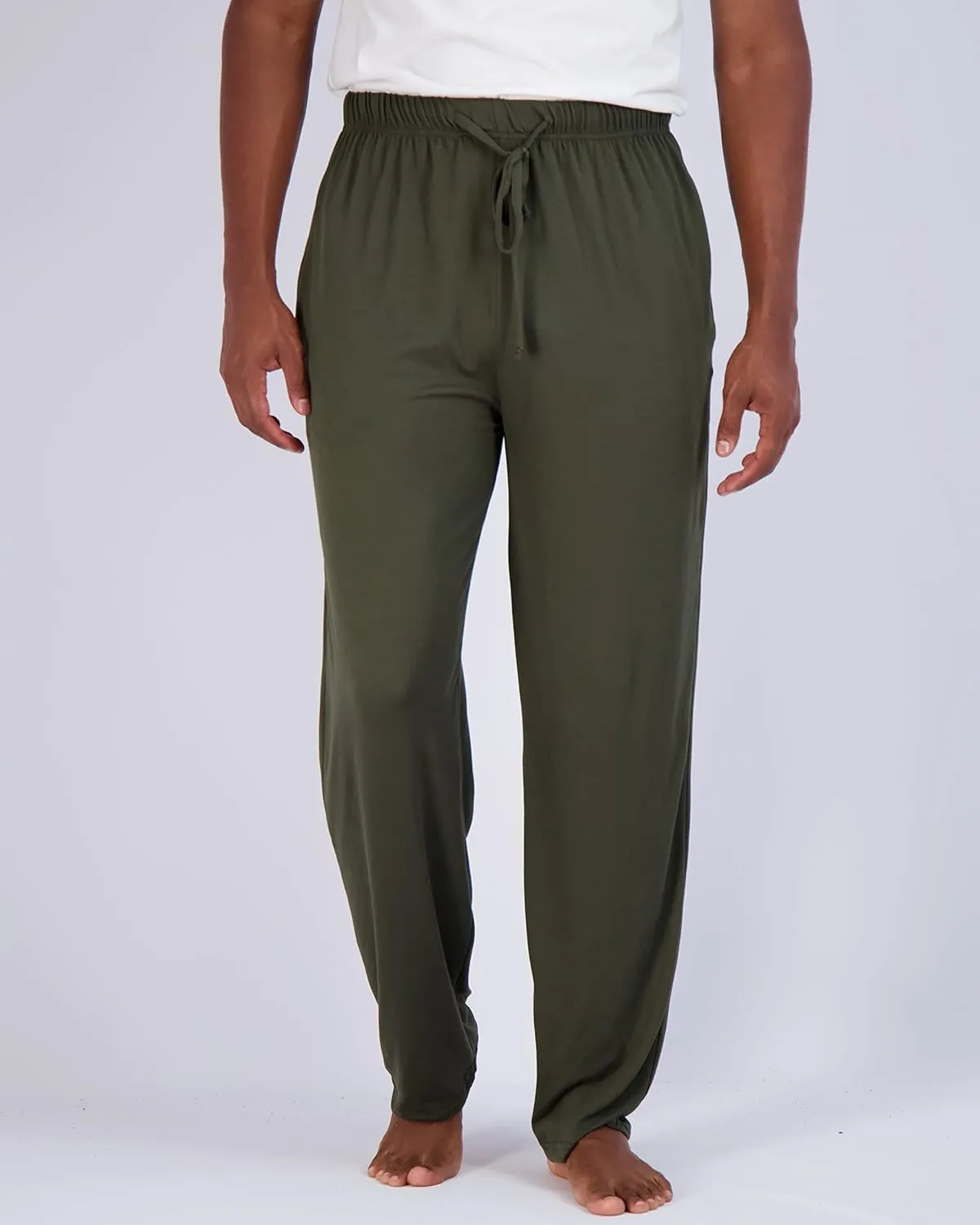 Real Essentials 3 Pack: Men's Soft Pajama Lounge Pants with Drawstring & Pockets - 4-Way Stretch & Wicking-Big & Tall (S-5XL)
